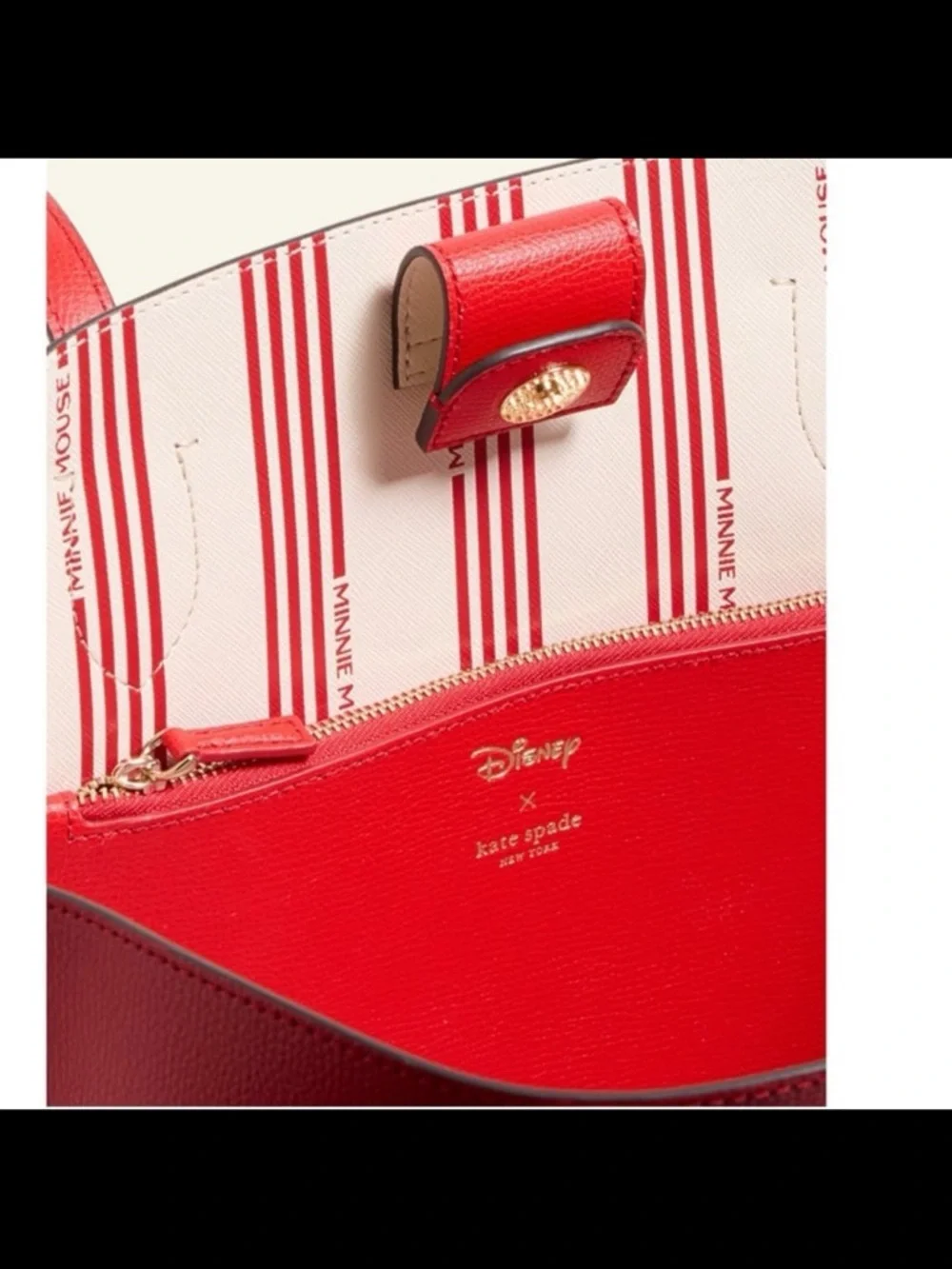 NWT Kate spade NY collection Disney top handle leather tote red large bag